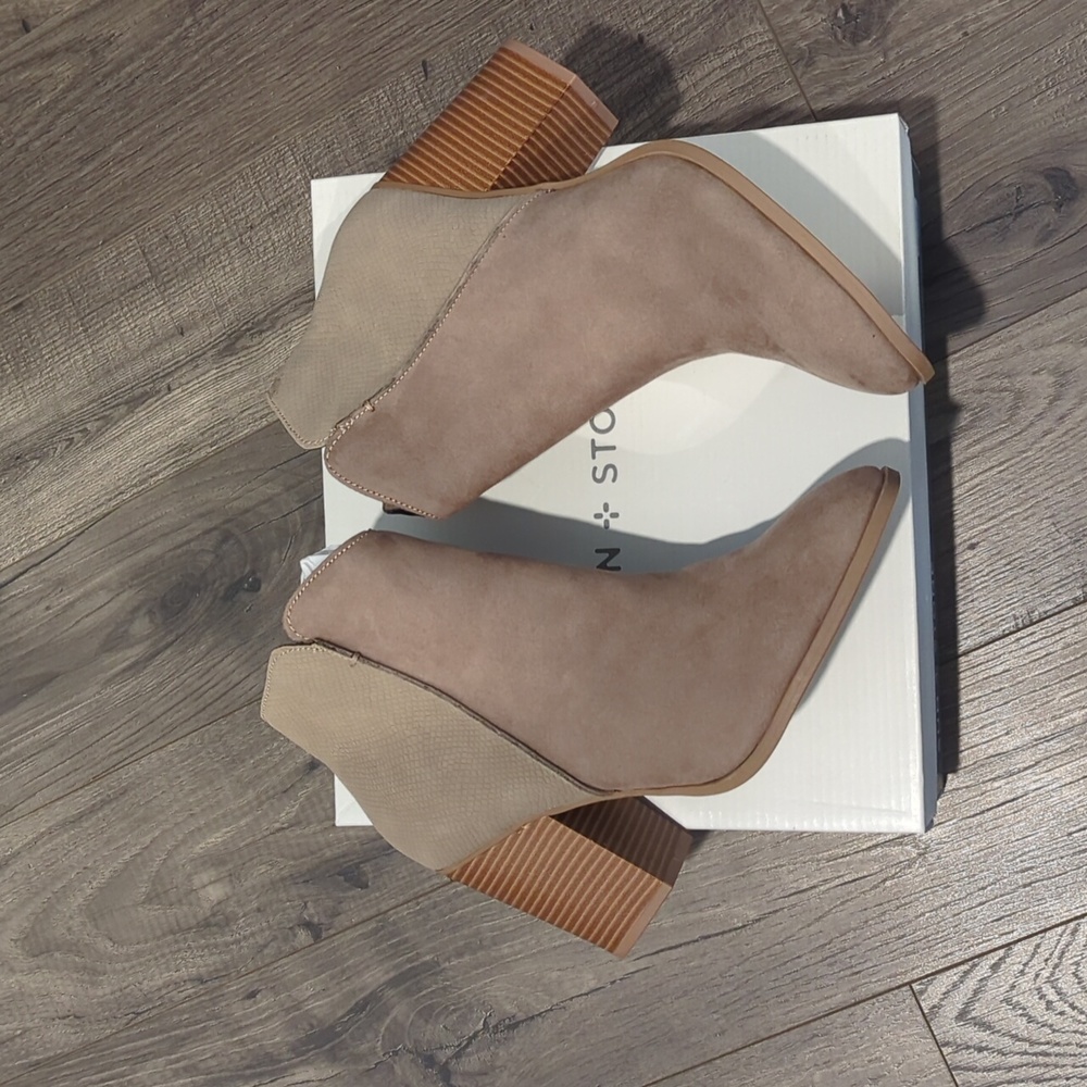 SUN and Stone Boots Suede Heeled Zipper Closure GRACEYYF Design - Picture 7 of 8